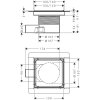 Hansgrohe RainDrain Brilliance, úplná sada podlahového vpustu 150x150 pre dlažbu, čierna matná, HAN-56251670