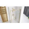 Rea Rapid Slide, sprchovací kút s posuvnými dverami 120(dvere) x 90(stena), 6mm číre sklo, zlatý matný profil, KPL-K5650