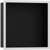 Hansgrohe XtraStoris Individual, výklenok do steny matný čierny, s designovým rámom 300x300x100mm, biela matná, HAN-56098700