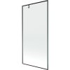 Mexen Next, 1-krídlová vaňová zástena 90 x 150 cm, 6mm číre sklo - čierny vzor, grafitová, 895-090-000-00-70-95