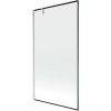 Mexen Next, 1-krídlová vaňová zástena 100 x 150 cm, 6mm číre sklo - čierny vzor, oceľová, 895-100-000-00-70-97