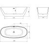 Mexen Eris, voľne stojaca vaňa 180 x 80 cm, biela, chrómový prepad, 53441808000-01