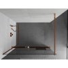 Mexen Kioto, sprchová zástena Walk-in s poličkou a vešiakom 95 x 200 cm, 8mm číre sklo, profil ružové zlato, 800-095-121-60-00