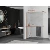 Mexen Kioto, sprchová zástena Walk-in s poličkou a vešiakom 95 x 200 cm, 8mm číre sklo, profil ružové zlato, 800-095-121-60-00