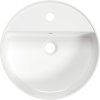 Deante Round, umývadlo na dosku s otvorom na batériu 420x420x120mm, biela lesklá, DEA-CGR_6U4B