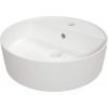 Deante Round, umývadlo na dosku s otvorom na batériu 420x420x120mm, biela lesklá, DEA-CGR_6U4B