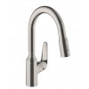 Hansgrohe Focus M42, drezová batéria M429-H180 s výsuvnou spŕškou, vzhľad nehrdzavejúcej ocele, HAN-71801800