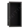 Hansgrohe XtraStoris Individual, výklenok do steny s designovým rámom, 300x150x100 mm, matná čierna/kefovaný čierny chróm, HAN-56095340