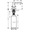Hansgrohe, príslušenstvo, dávkovač umývacích prostriedkov A51, 500 ml, nehrdzavejúca oceľ, HAN-40448800