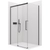 Cerano Lantono, sprchovací kút s posuvnými dverami 130(dvere) x 80(stena) x 195 cm, 8mm číre sklo, čierny profil, CER-CER-433127