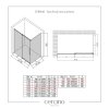 Cerano Lantono, sprchovací kút s posuvnými dverami 130(dvere) x 80(stena) x 195 cm, 8mm číre sklo, čierny profil, CER-CER-433127
