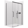 Cerano Lantono, sprchovací kút s posuvnými dverami 130(dvere) x 80(stena) x 195 cm, 8mm číre sklo, čierny profil, CER-CER-433127