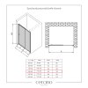 Cerano Varone, sprchovací kút s posuvnými dverami 120 (dvere) x 90 (stena) x 195 cm, 6mm šedé sklo, čierny profil, CER-CER-429637