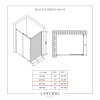 Cerano Varone, sprchovací kút s posuvnými dverami 120 (dvere) x 90 (stena) x 195 cm, 6mm šedé sklo, čierny profil, CER-CER-429637