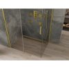 Mexen Omega, sprchovací kút s posuvnými dverami 100 (dvere) x 90 (stena) cm, 8mm sklo, zlatý profil-číre sklo, 825-100-090-50-00