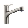 Hansgrohe Talis M52, drezová batéria M5216-H170 s výsuvnou spŕškou, sBOX, vzhľad nehrdzavejúcej ocele, HAN-73860800