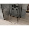 Mexen Omega, sprchovací kút s posuvnými dverami 100 (dvere) x 70 (stena) cm, 8mm sklo, čierny profil-číre sklo, 825-100-070-70-00