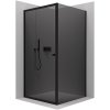 Cerano Varone, sprchovací kút s posuvnými dverami 90 (dvere) x 100 (stena) x 195 cm, 6mm šedé sklo, čierny profil, CER-CER-429562