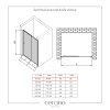 Cerano Varone, sprchovací kút s posuvnými dverami 90 (dvere) x 100 (stena) x 195 cm, 6mm šedé sklo, čierny profil, CER-CER-429562