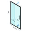 Rea Rapid Slide, sprchovací kút s posuvnými dverami 150(dvere) x 100(stena), 6mm číre sklo, chrómový profil, KPL-K5624