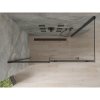 Mexen Omega, sprchovací kút s posuvnými dverami 160 (dvere) x 80 (stena) cm, 8mm sklo, čierny profil-číre sklo, 825-160-080-70-00