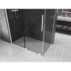 Mexen Velar, sprchový kút s posuvnými dverami 130 x 70 cm, 8mm šedé sklo, biela matná, 871-130-070-41-20