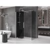 Mexen Velar, sprchový kút s posuvnými dverami 130 x 70 cm, 8mm šedé sklo, biela matná, 871-130-070-41-20
