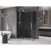 Mexen Velar, sprchový kút s posuvnými dverami 130 x 70 cm, 8mm šedé sklo, biela matná, 871-130-070-41-20