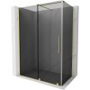 Mexen Velar, sprchový kút s posuvnými dverami 150 x 70 cm, 8mm šedé sklo, zlatá matná, 871-150-070-41-55