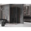 Mexen Velar, sprchový kút s posuvnými dverami 130 x 85 cm, 8mm šedé sklo, ružové zlato, 871-130-085-41-60