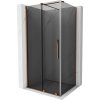 Mexen Velar, sprchový kút s posuvnými dverami 130 x 85 cm, 8mm šedé sklo, ružové zlato, 871-130-085-41-60
