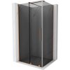 Mexen Velar, sprchový kút s posuvnými dverami 120 x 75 cm, 8mm šedé sklo, medená matná, 871-120-075-41-65