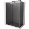 Mexen Velar, sprchový kút s posuvnými dverami 130 x 70 cm, 8mm šedé sklo, medená matná, 871-130-070-41-65