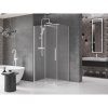 Mexen Velar, sprchový kút s posuvnými dverami 140 x 90 cm, 8mm sklo námraza, biela matná, 871-140-090-31-20