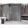 Mexen Velar, sprchový kút s posuvnými dverami 150 x 80 cm, 8mm sklo námraza, biela matná, 871-150-080-31-20