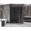 Mexen Velar, sprchový kút s posuvnými dverami 160 x 90 cm, 8mm šedé sklo, brúsená oceľ, 871-160-090-41-97