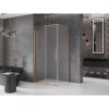 Mexen Velar, sprchový kút s posuvnými dverami 130 x 90 cm, 8mm sklo námraza, medená matná, 871-130-090-31-65