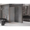 Mexen Velar, sprchový kút s posuvnými dverami 160 x 75 cm, 8mm sklo námraza, medená matná, 871-160-075-31-65