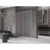 Mexen Velar, sprchový kút s posuvnými dverami 160 x 75 cm, 8mm sklo námraza, medená matná, 871-160-075-31-65