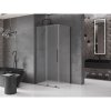 Mexen Velar, sprchový kút s posuvnými dverami 110 x 70 cm, 8mm sklo námraza, brúsený grafit, 871-110-070-31-95