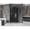 Mexen Velar Duo, sprchový kút s posuvnými dverami 90 x 80 cm, 8mm šedé sklo, biela matná, 871-090-080-42-20