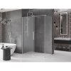 Mexen Velar, sprchový kút s posuvnými dverami 140 x 70 cm, 8mm sklo námraza, brúsená oceľ, 871-140-070-31-97