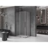 Mexen Velar Duo, sprchový kút s posuvnými dverami 100 x 90 cm, 8mm sklo námraza, grafit brúsený, 871-100-090-32-66