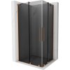 Mexen Velar Duo, sprchový kút s posuvnými dverami 90 x 80 cm, 8mm šedé sklo, medená matná, 871-090-080-42-65