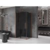 Mexen Velar Duo, sprchový kút s posuvnými dverami 90 x 80 cm, 8mm šedé sklo, medená matná, 871-090-080-42-65