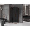 Mexen Velar L Duo, sprchový kút s posuvnými dverami 100 x 90 cm, 8mm šedé sklo, ružové zlato, 871-100-090-02-43-60