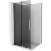 Mexen Velar, sprchová zástena s posuvnými dverami Walk-in 100 x 200 cm, 8mm šedé sklo, brúsená oceľ, 871-100-000-43-97