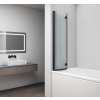 Polysan, ROTA BLACK vaňová zástena skladacia 900mm, číre sklo, FB900