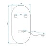 Rea, oválne kúpeľňové LED zrkadlo 50x100cm, zlatá lesklá, HOM-02606