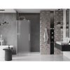 Mexen Velar, posuvné sprchové dvere do otvoru 140 cm, 8mm sklo námraza, biela matná, 871-140-000-31-20